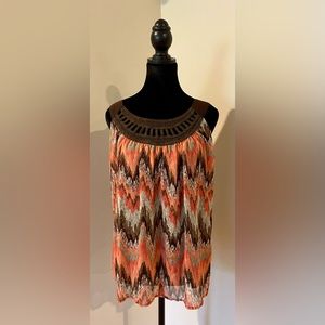 New Directions brown sleeveless top size medium
